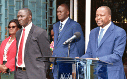 Health CS Mutahi Kagwe and other government officials