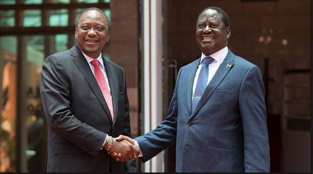 President Uhuru Kenyatta and former Prime Minister Raila Odinga. [Photo/Courtesy]