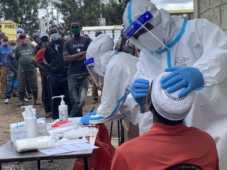 Medics carrying out mass testing for Covid-19