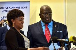 TSC Boss Nancy Macharia and Prof George Magoha