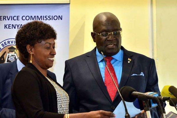 TSC Boss Nancy Macharia and Prof George Magoha
