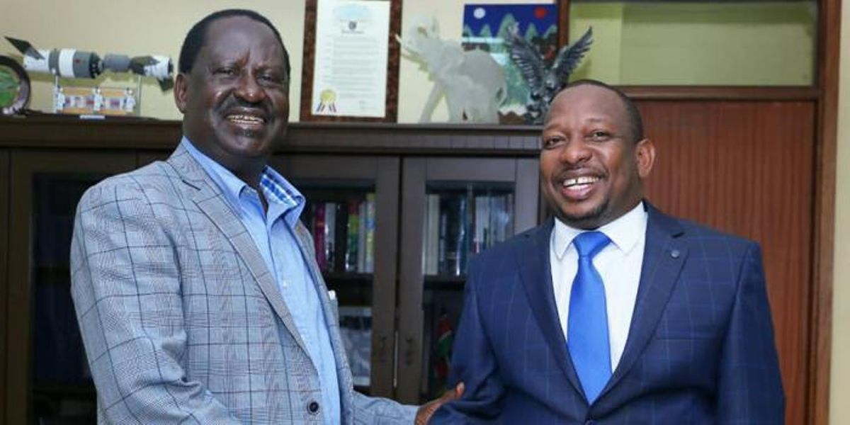 ODM Leader Raila Odinga and Governor Mike Sonko. [Photo: Courtesy]
