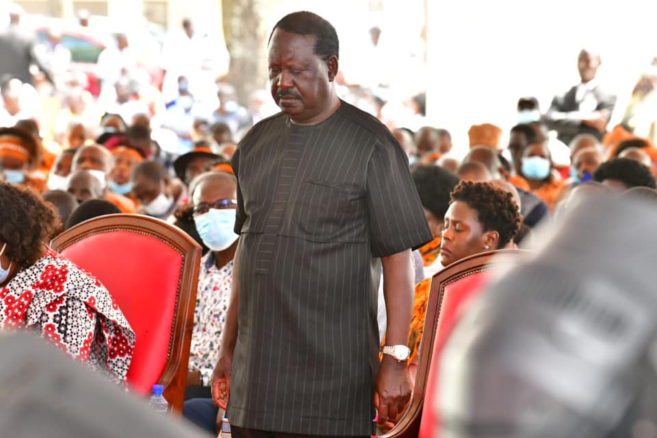 ODM  leader Raila Odinga at a function in Bondo 