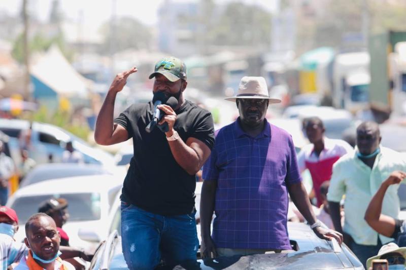 Mombasa Governor Hassan Joho and ODM leader Raila Odinga 