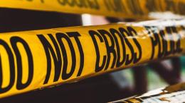 Crime scene cordoned off by police