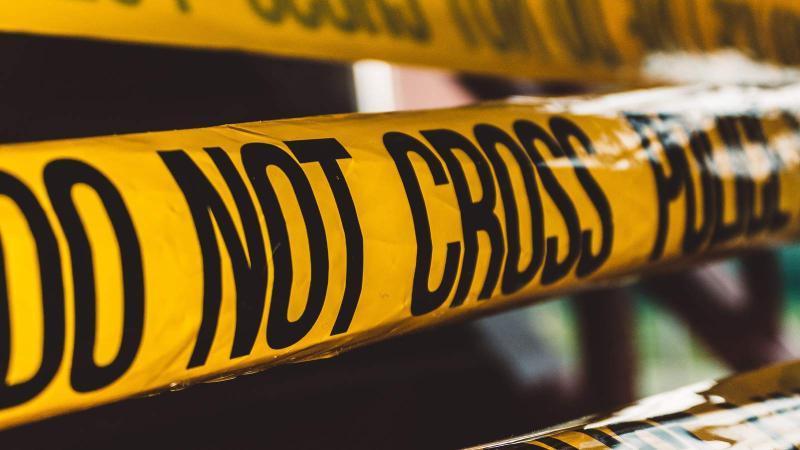 Crime scene cordoned off by police