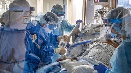 A covid patient in hospital