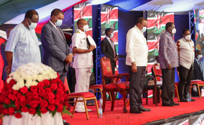 President Uhuru Kenyatta and Raila Odinga at Bomas 