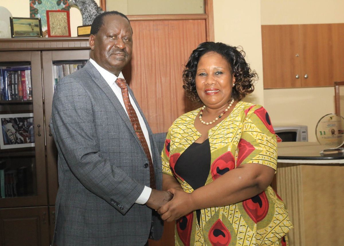 ODM Leader Raila Odinga with Busia Women Rep Florence Mutua