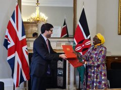 UK International Trade Minister Ranil Jayawardena and Kenya’s Cabinet Secretary for Trade, Minister Betty Maina