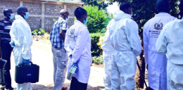 DCI detectives at the crime scene in Kiambu County 