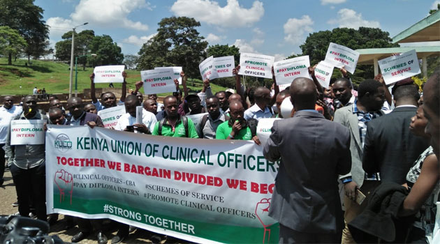Healthcare workers on strike