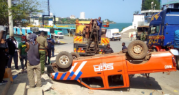 Another vehicle, SGA Security pickup, involved in an accident at the Likoni channel. 