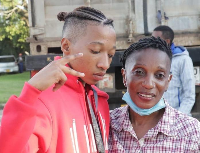 Irma Sakwa and her son Rapper Trio Mio