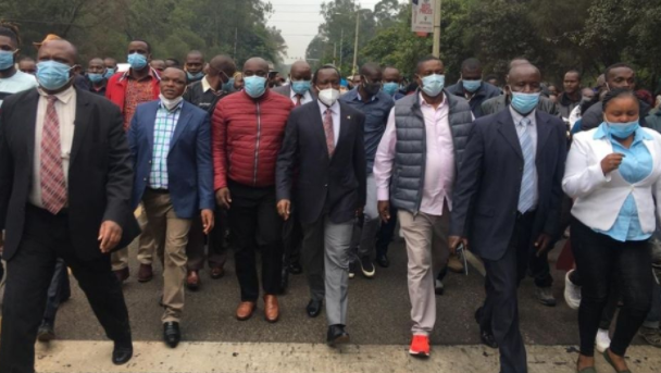 Former Vice President Kalonzo Musyoka escorted to DCI Headquarters 