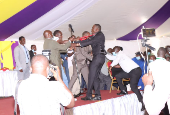 MP Simba Arati and Silvanus Osoro fighting