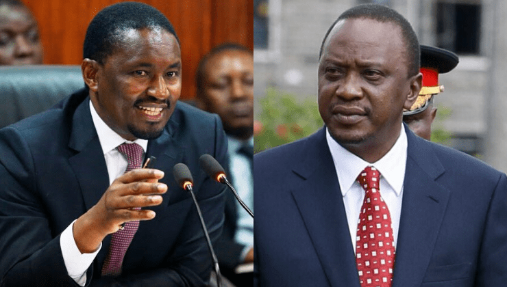 Former Agriculture CS Mwangi Kiunjuri and President Uhuru Kenyatta