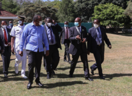 President Uhuru Kenyatta, Senator Gideon Moi and Kalonzo Musyoka in Kabaraka, Nakuru County. 