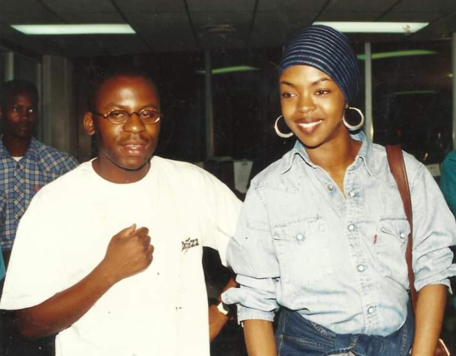 Ex presenter Jack Ojiambo with Singer Lauryn Hill [Photo Courtesy:] 