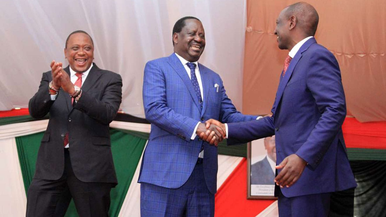 President Uhuru Kenyatta, Raila Odinga and DP William Ruto. 
