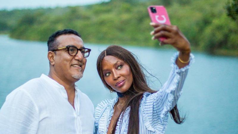 CS Najib Balala with supermodel Naomi Campbell