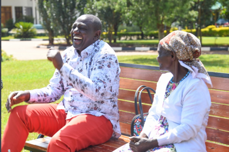 Deputy President William Ruto meets Margaret Njambi popularly known as 'cucu wa gikandu' 