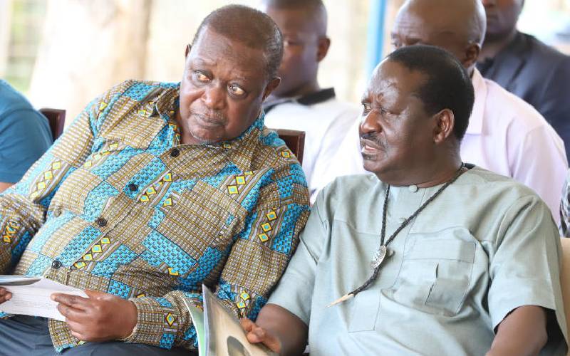 ODM Leader Raila Odinga and his elder brother Oburu Odinga. [Photo: Courtesy]