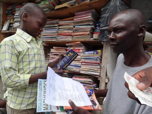 File image of vendors along GPO Street in Mombasa selling text books. |Photo| Courtesy|