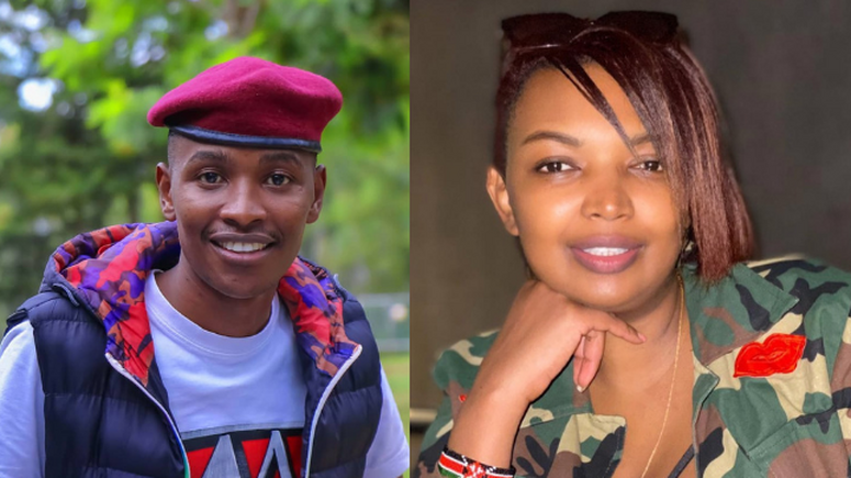 Collage image of Karen Nyamu and Samidoh.
