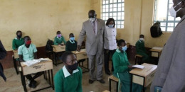 Education Cabinet Secretary George Magoha inspects a classroom. |Photo| Courtesy|