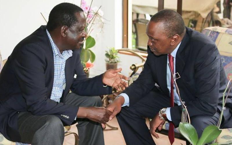 File image of President Uhuru Kenyatta and ODM Leader Raila Odinga (left). |Photo| Courtesy|