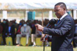 Machakos Governor Alfred Mutua addresses religious leaders on March 8, 2021.