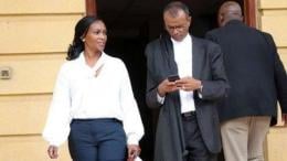 File image of Sarah Wairimu and her lawyer Philip Murgor at the Milimani Law Courts. |Photo| Courtesy|