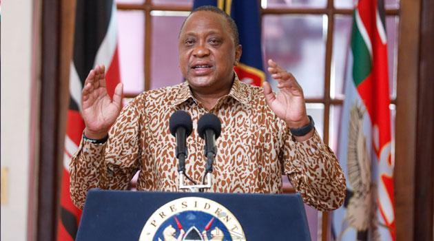 File image of President Uhuru Kenyatta during a past Covid-19 address. |Photo| Courtesy|