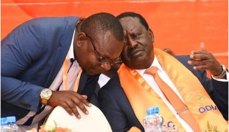 File Image of ODM leader Raila Odinga and Philip Etale 