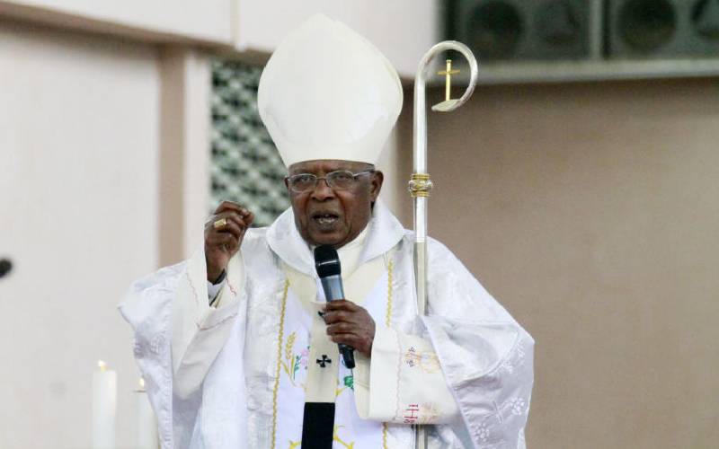 File image of Cardinal John Njue, former archbishop of Nairobi archdiocese. |Photo| Courtesy|