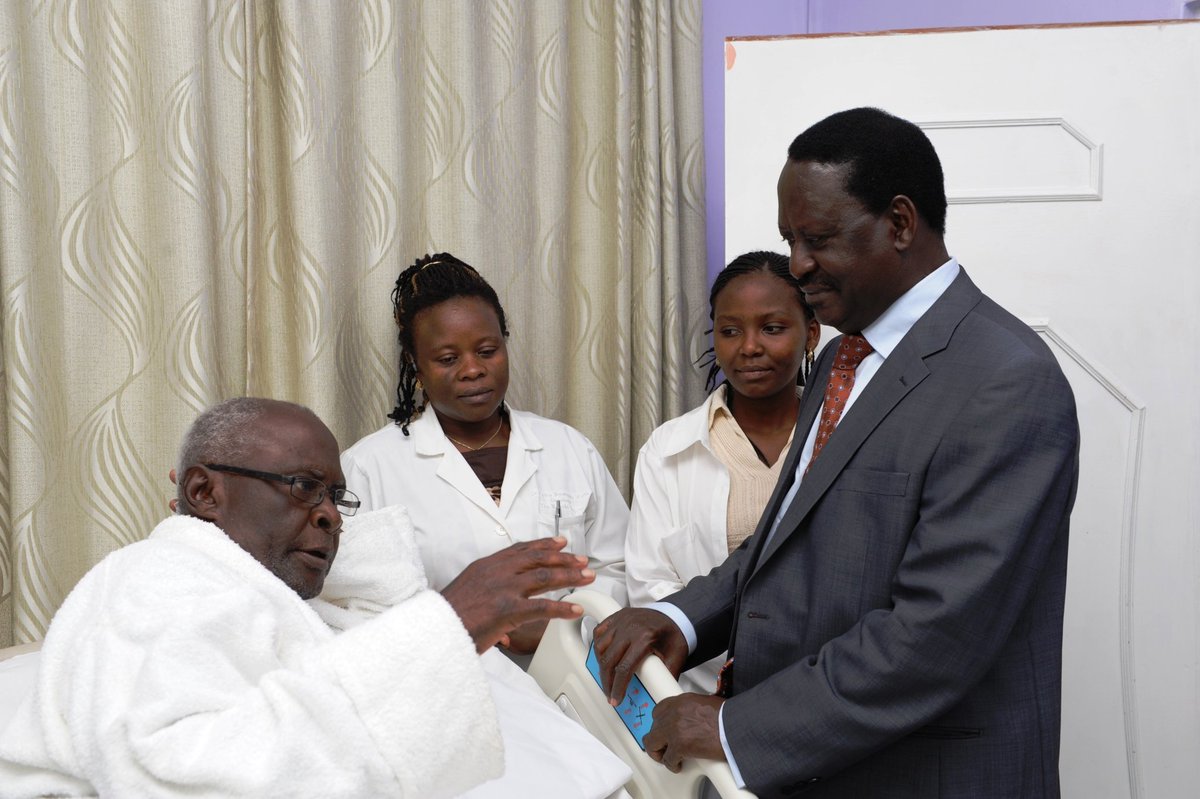 File image of ODM Leader Raila Odinga and former Butere MP Martin Shikuku. |Photo| Courtesy|
