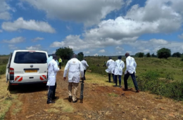 Detectives at a murder scene