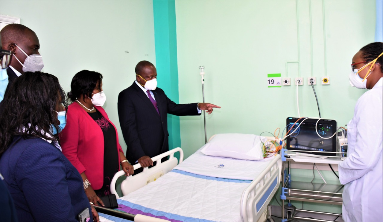 Health CS Mutahi Kagwe at the Kenyatta University Referral Hospital. |Photo| Courtesy|