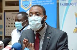Former KMPDU acting Secretary-General Chibanzi Mwachonda during a past press briefing. |Photo| Courtesy|