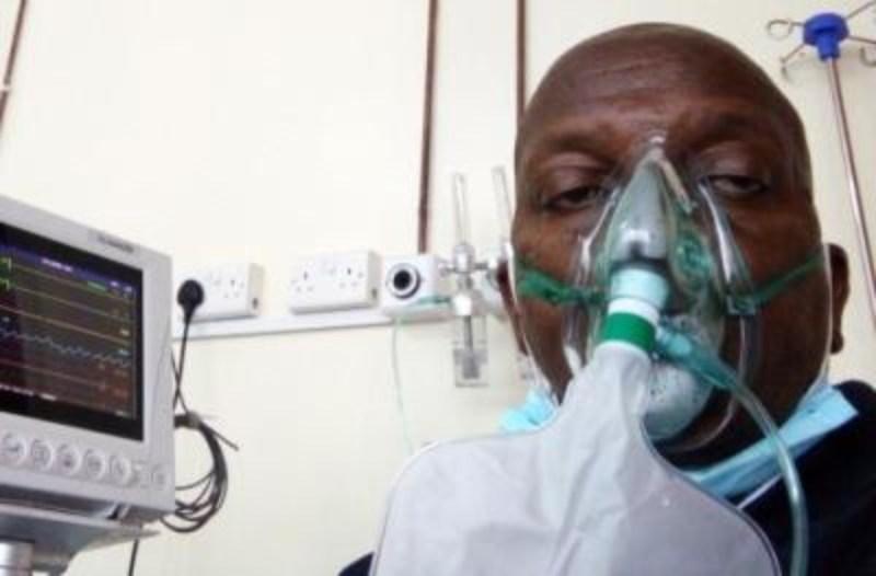 Star journalist Reuben Githinji on ventilatory support. |Photo| COurtesy|