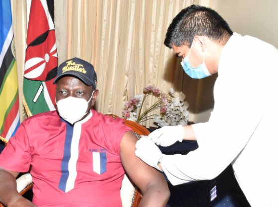 DP William Ruto receives the Covid-19 vaccine in Karen, Nairobi County 