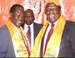 Kakamega County governor Wycliffe Oparanya and ODM leader Raila Odinga