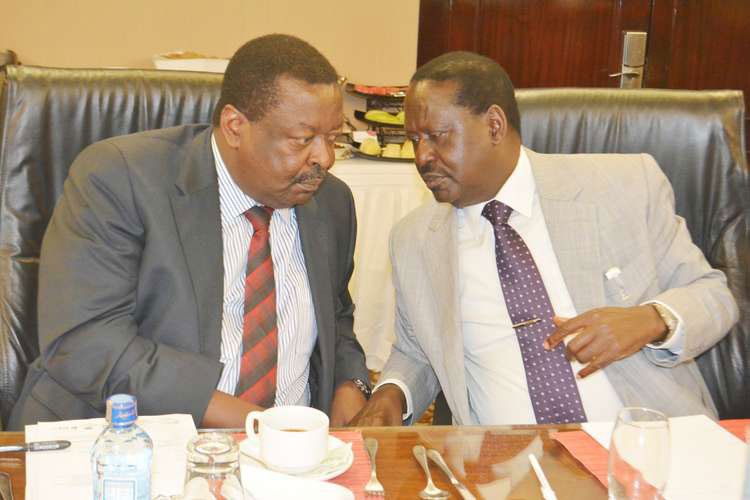 ANC Leader Mualia Mudavadi (left) and ODM Leader Raila Odinga. |Photo| Courtesy|
