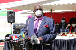 Education Cabinet Secretary George Magoha announces the 2020 KCPE Exam results at Mtihani House in Nairobi on April 15, 2021. Courtesy| Twitter|