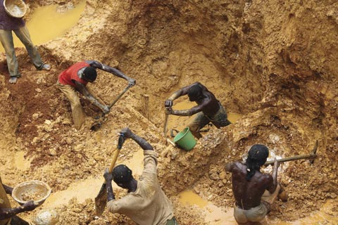 File image of Miners at a goldmine