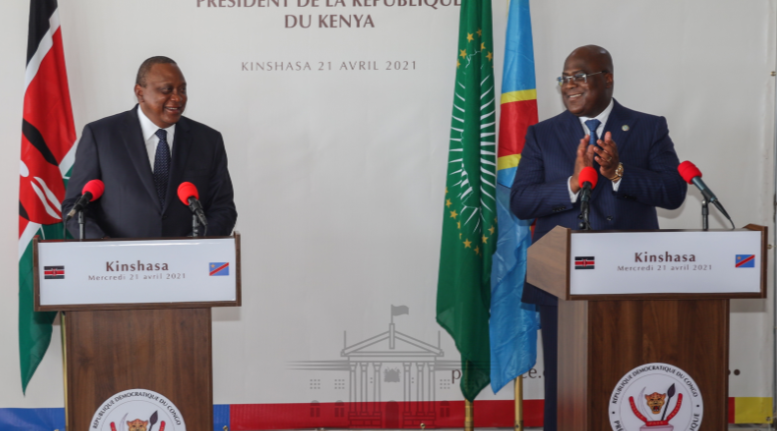 President Uhuru Kenyatta and his DRC host Felix Tshisekedi