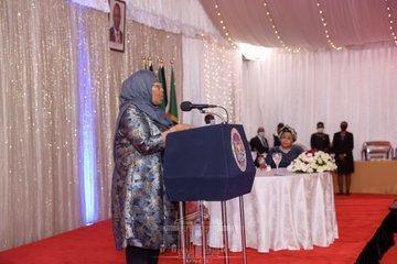 Tanzanian President Samia Suluhu Hassan at State House Nairobi on May 4, 2021. |Courtesy| PSCU|