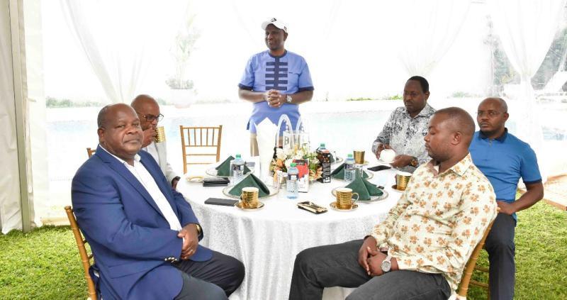 Deputy President William Ruto addresses leaders at his Karen Residence on May 8, 2021. |Courtesy| Twitter|