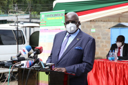 Education CS George Magoha releases the 2020 KCSE exam results at Mitihani House on Monday, May 10, 2021. |Courtesy| Twitter|